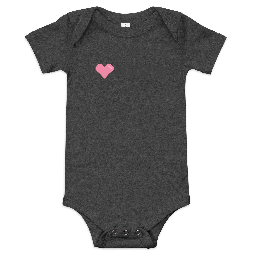London With Pink Heart - Baby short sleeve one piece