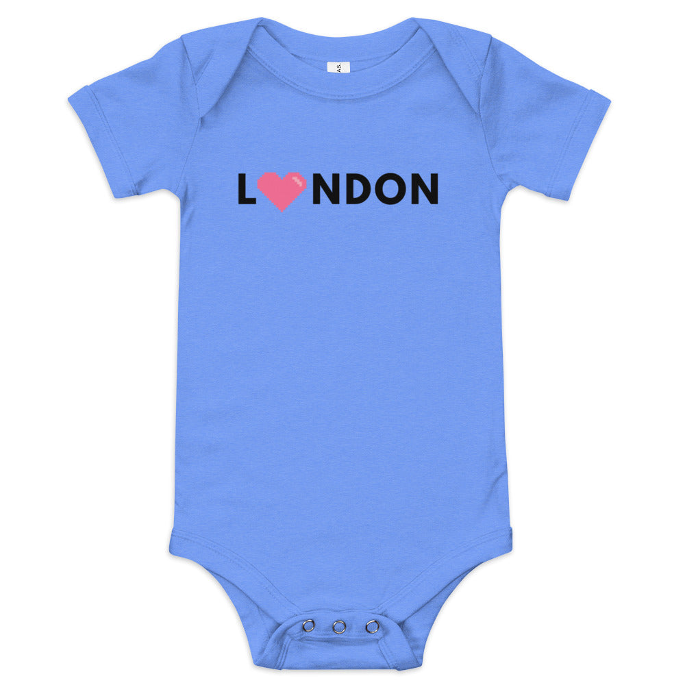 London With Pink Heart - Baby short sleeve one piece