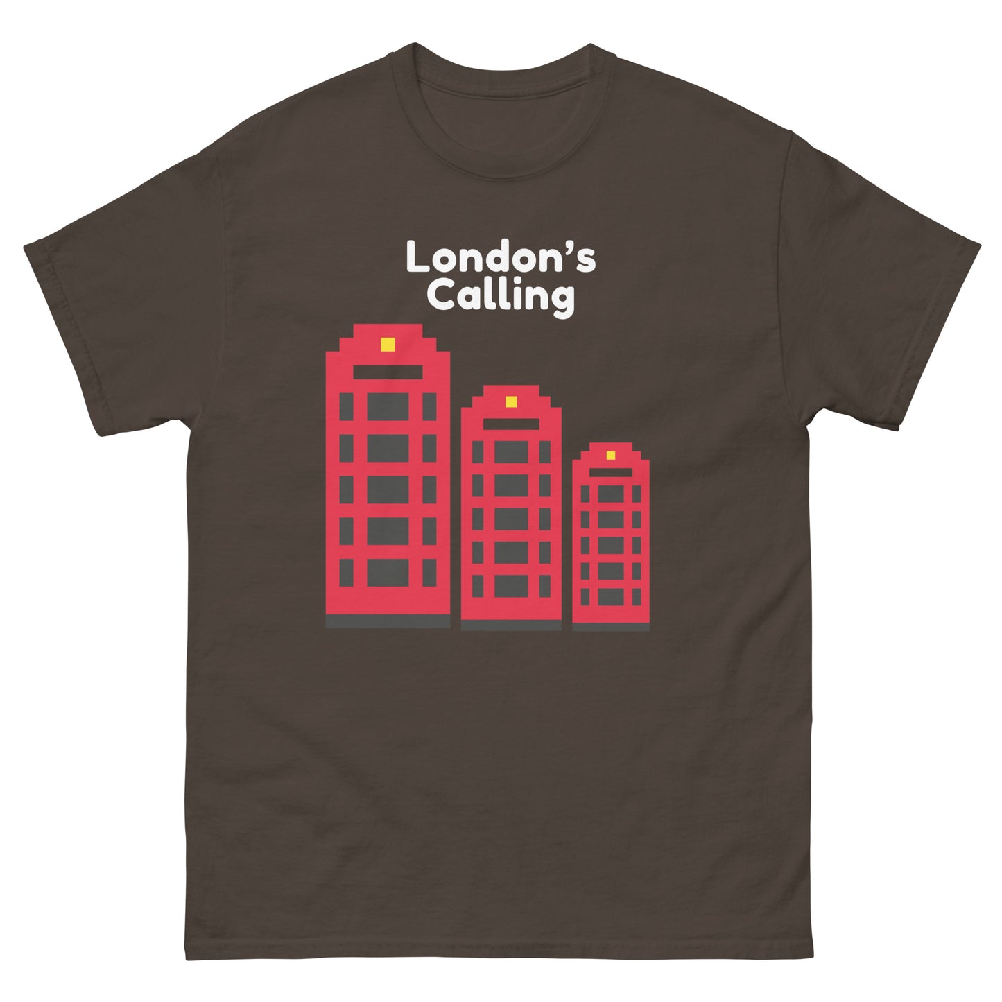 London’s Calling Pixelated Red Telephone Boxes - Men's classic tee