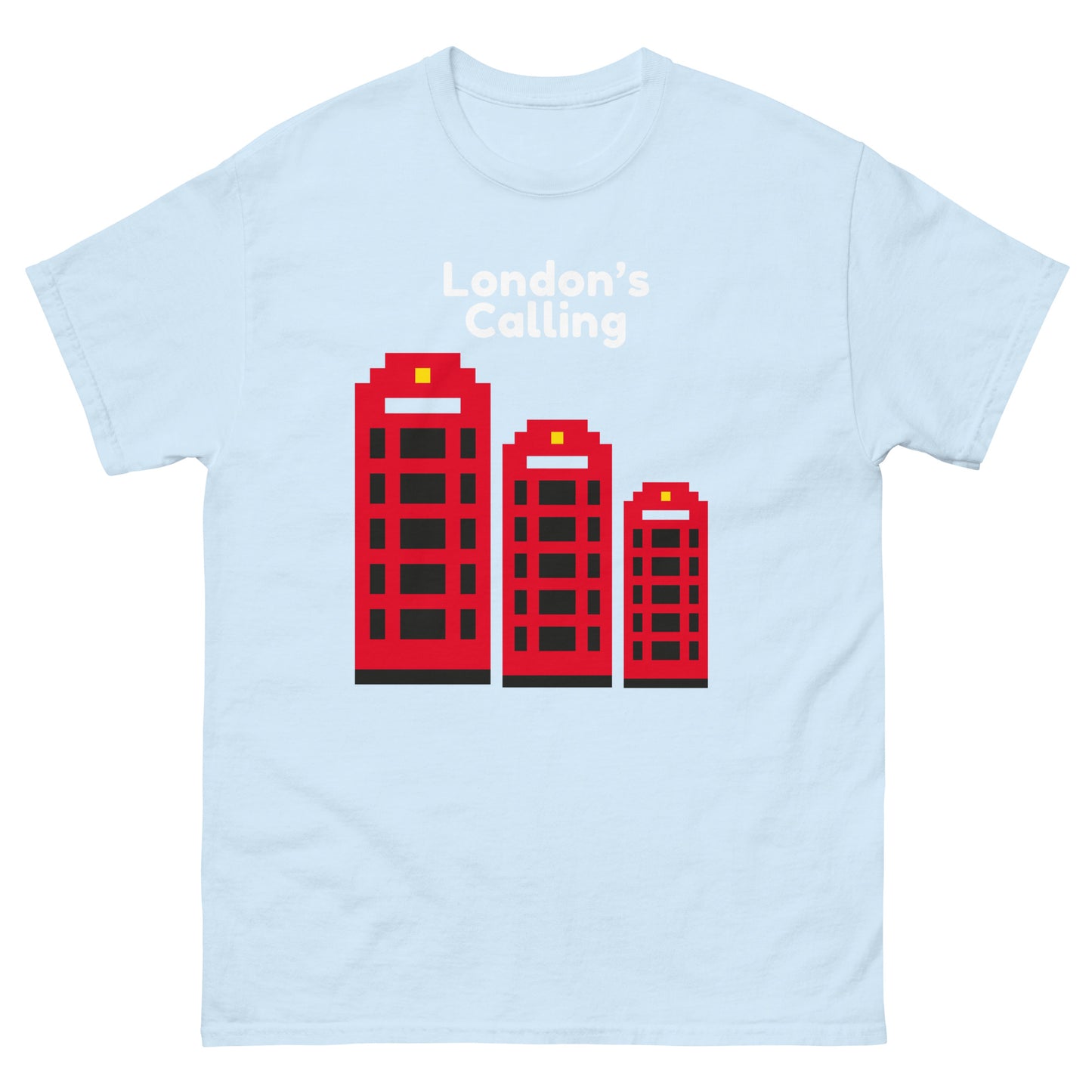 London’s Calling Pixelated Red Telephone Boxes - Men's classic tee