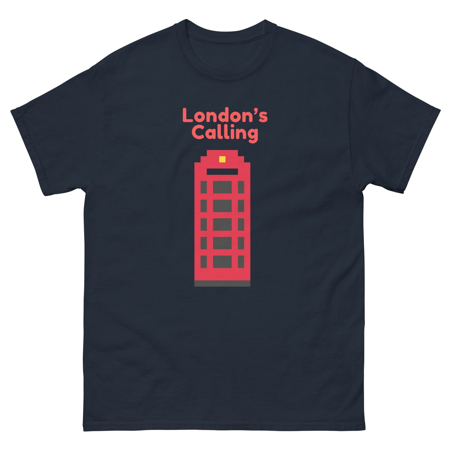 London’s Calling Pixelated Telephone Box - Men's classic tee